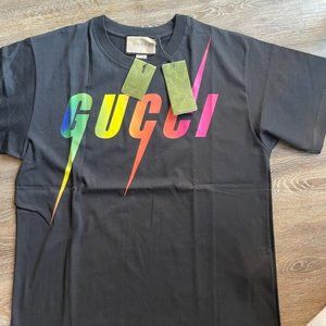 Oversized Gucci Black Rainbow Blade T-shirt - Size XS